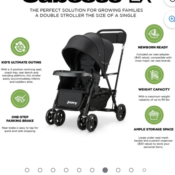 Joovy double stroller in used condition - Picture 3 of 8